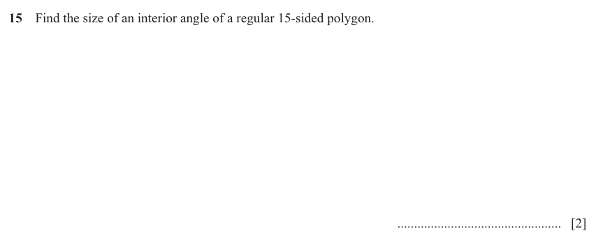 IGCSE Mathematics 0580 Oct/Nov 2024 Paper 13 Question 15 – Geometry, Geometrical terms and vocabulary, 2 marks