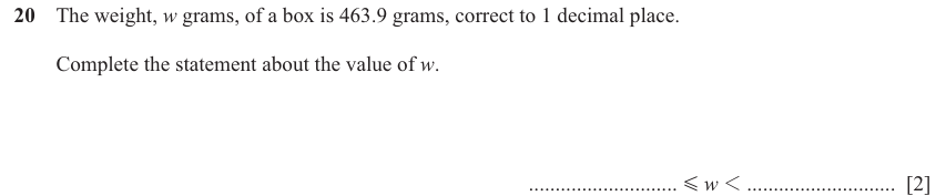 IGCSE Mathematics 0580 Oct/Nov 2024 Paper 13 Question 20 – Numbers, Fractions, decimals and percentages, 2 marks
