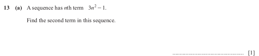 IGCSE Mathematics 0580 Oct/Nov 2024 Paper 21 Question 13 – Algebra, Sequences, 5 marks