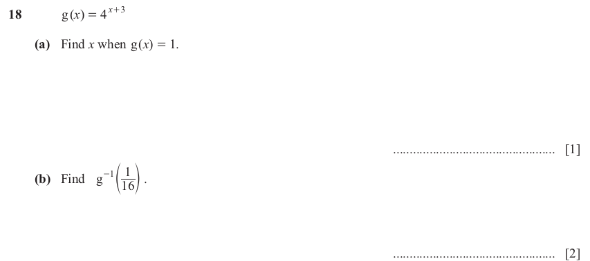 IGCSE Mathematics 0580 Oct/Nov 2024 Paper 21 Question 18 – Functions and Graphs, Graphs of functions, 3 marks
