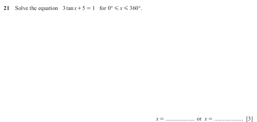 IGCSE Mathematics 0580 Oct/Nov 2024 Paper 21 Question 21 – Algebra, Basic algebra, 3 marks