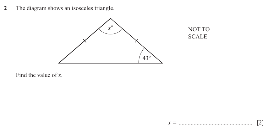 IGCSE Mathematics 0580 Oct/Nov 2024 Paper 22 Question 2 – Geometry, Geometrical terms and vocabulary, 2 marks