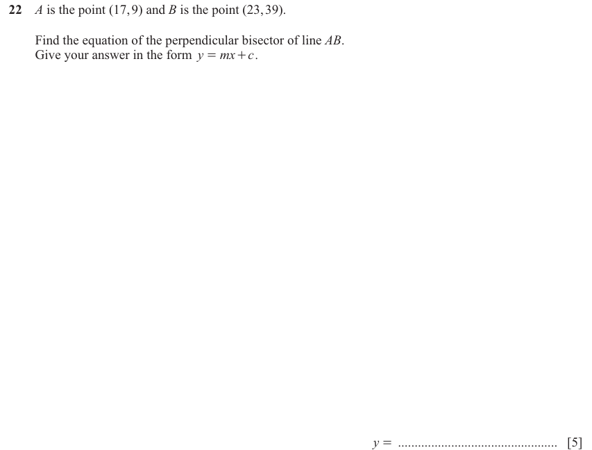 IGCSE 0580 Nov 2024 Paper 22 Question 22 — Constructions (Extended, 5 marks)