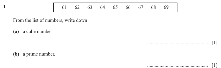 IGCSE Mathematics 0580 Oct/Nov 2024 Paper 23 Question 1 – Numbers, The four rules, 2 marks