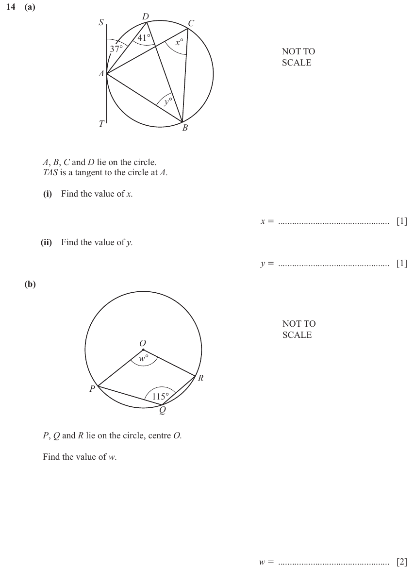 IGCSE Mathematics 0580 Oct/Nov 2024 Paper 23 Question 14 – Geometry, Angles using geometrical properties, 4 marks