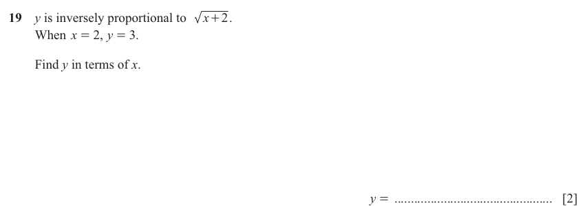 IGCSE 0580 Nov 2024 Paper 23 Question 19 — Proportion (Extended, 2 marks)