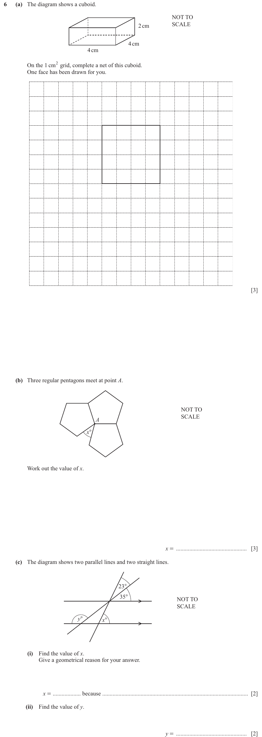 IGCSE Mathematics 0580 Oct/Nov 2024 Paper 32 Question 6 – Geometry, Geometrical terms and vocabulary, 10 marks