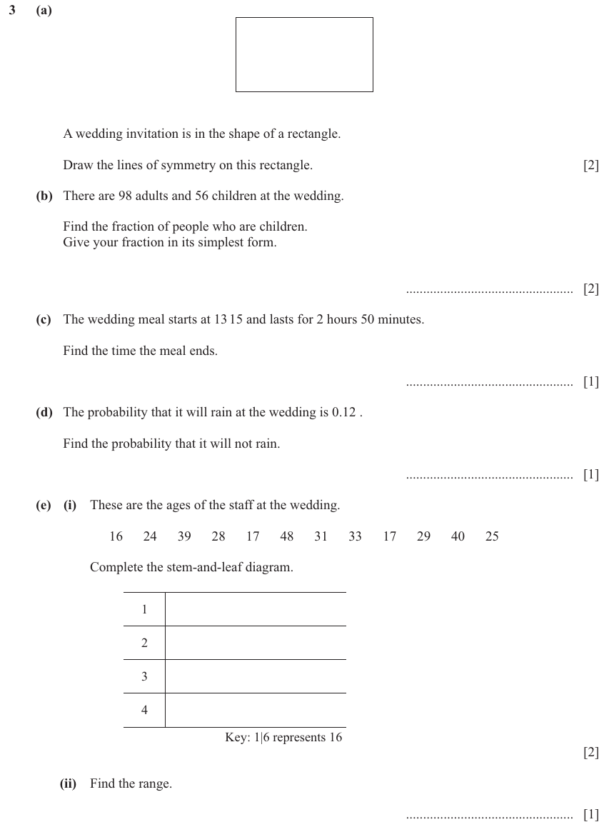 IGCSE Mathematics 0580 Oct/Nov 2024 Paper 33 Question 3 – Geometry, Geometrical terms and vocabulary, 9 marks
