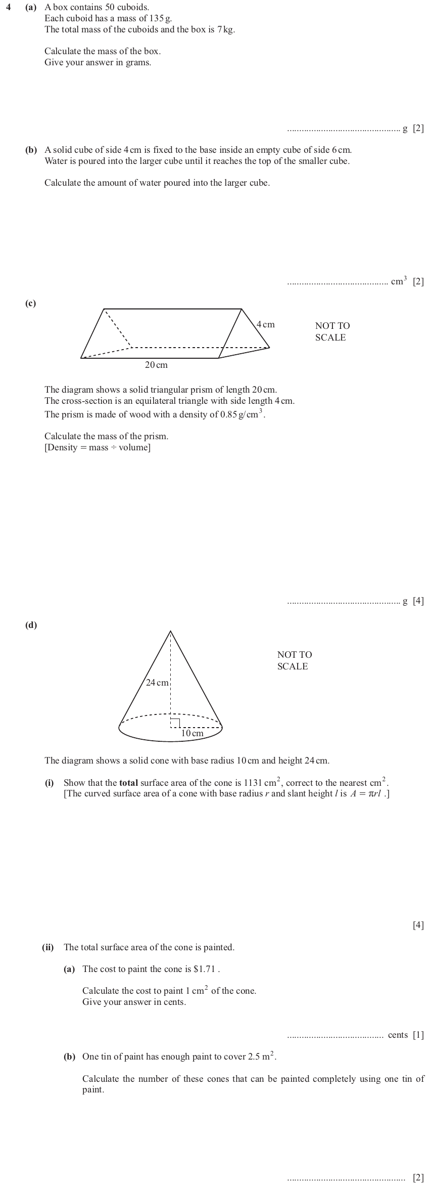 IGCSE Mathematics 0580 Oct/Nov 2024 Paper 43 Question 4 – Geometry, Geometrical terms and vocabulary, 15 marks