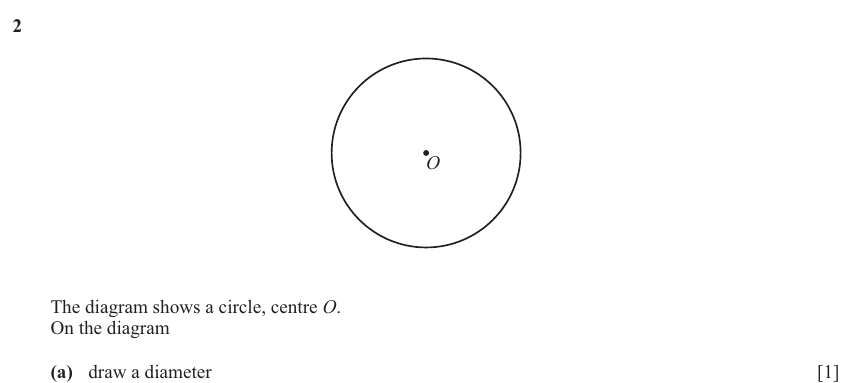 IGCSE Mathematics 0580 Oct/Nov 2025 Paper 11 Question 2 – Geometry, Angles using geometrical properties, 2 marks