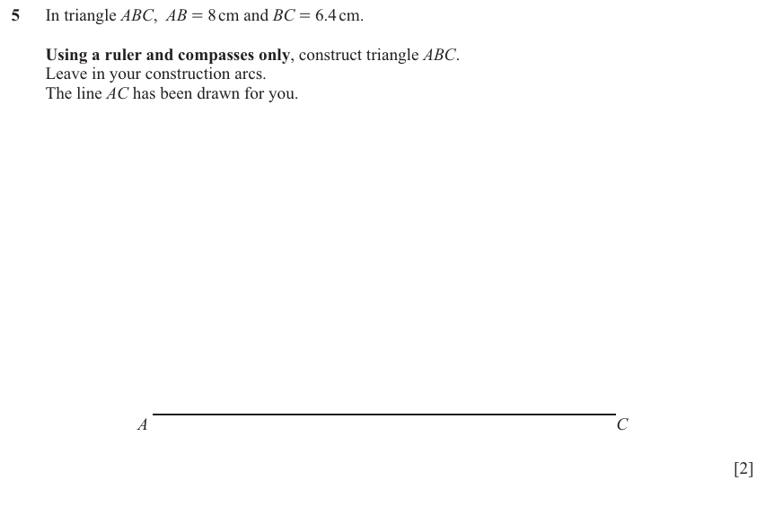 IGCSE 0580 Nov 2025 Paper 11 Question 5 — Vectors (basic) (Core, 2 marks)