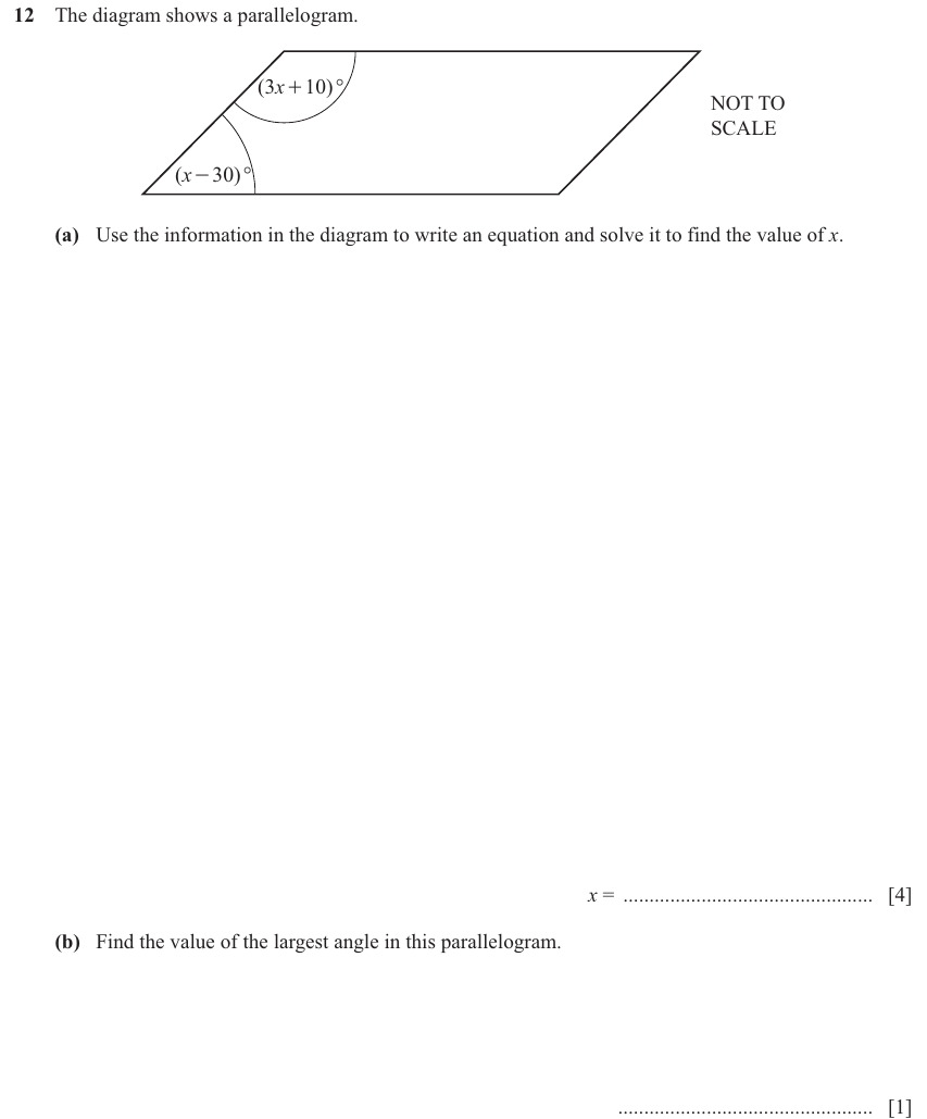 IGCSE 0580 Nov 2025 Paper 12 Question 12 — Geometrical terms and vocabulary (Core, 5 marks)