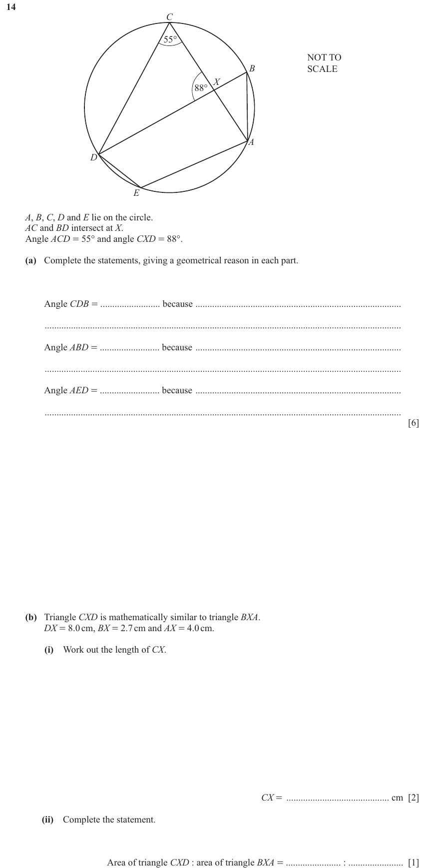 IGCSE 0580 Nov 2025 Paper 21 Question 14 — Angles using geometrical properties (Extended, 9 marks)