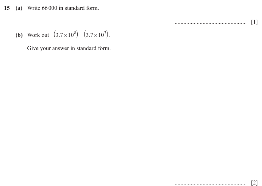 IGCSE 0580 Nov 2025 Paper 21 Question 15 — Indices (Extended, 3 marks)
