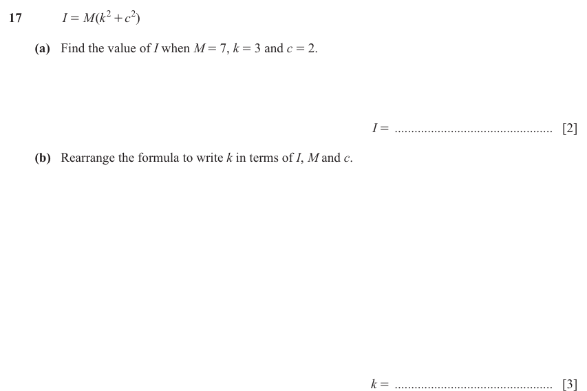 IGCSE 0580 Nov 2025 Paper 21 Question 17 — The four rules (Extended, 5 marks)
