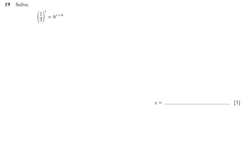 IGCSE 0580 Nov 2025 Paper 21 Question 19 — Index laws (Extended, 0 marks)