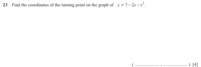 IGCSE Mathematics 0580 Oct/Nov 2025 Paper 21 Question 23 – Co-ordinate geometry, Cartesian coordinates (2D), 4 marks