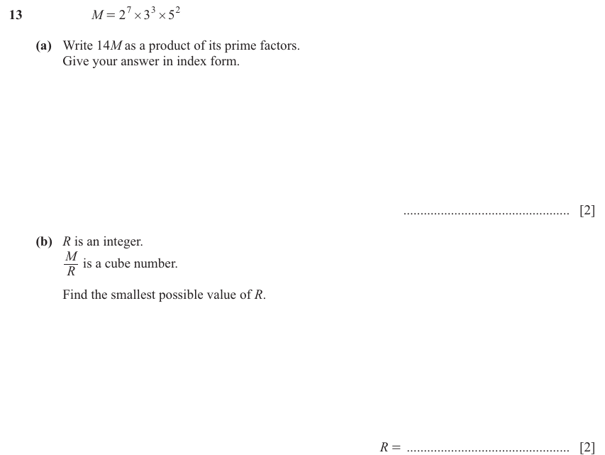 IGCSE Mathematics 0580 Oct/Nov 2025 Paper 22 Question 13 – Numbers, The four rules, 4 marks