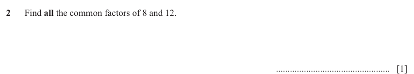 IGCSE Mathematics 0580 Oct/Nov 2025 Paper 22 Question 2 – Numbers, The four rules, 1 marks