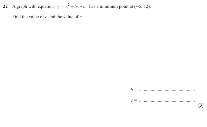 IGCSE Mathematics 0580 Oct/Nov 2025 Paper 22 Question 22 – Co-ordinate geometry, Cartesian coordinates (2D), 3 marks