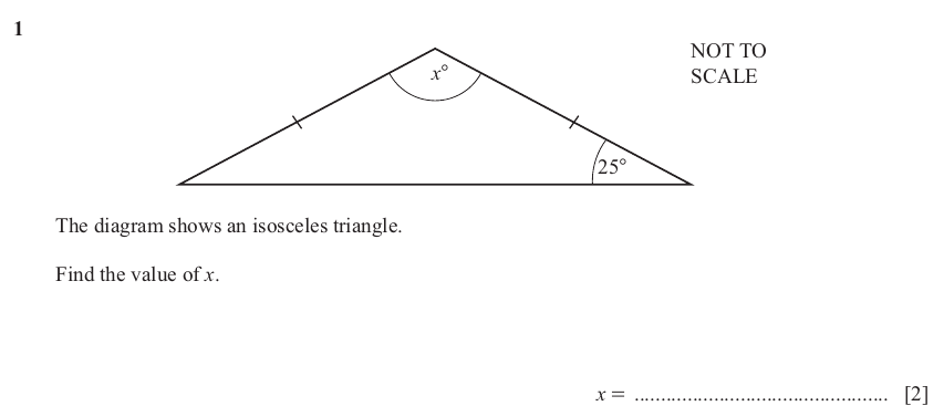 IGCSE Mathematics 0580 Oct/Nov 2025 Paper 23 Question 1 – Geometry, Geometrical terms and vocabulary, 2 marks
