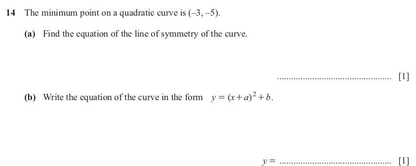 IGCSE 0580 Nov 2025 Paper 23 Question 14 — Symmetry (Extended, 2 marks)