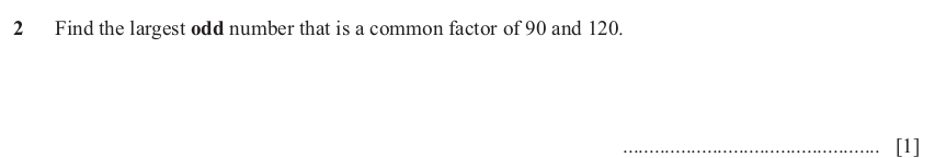 IGCSE Mathematics 0580 Oct/Nov 2025 Paper 23 Question 2 – Numbers, The four rules, 1 marks