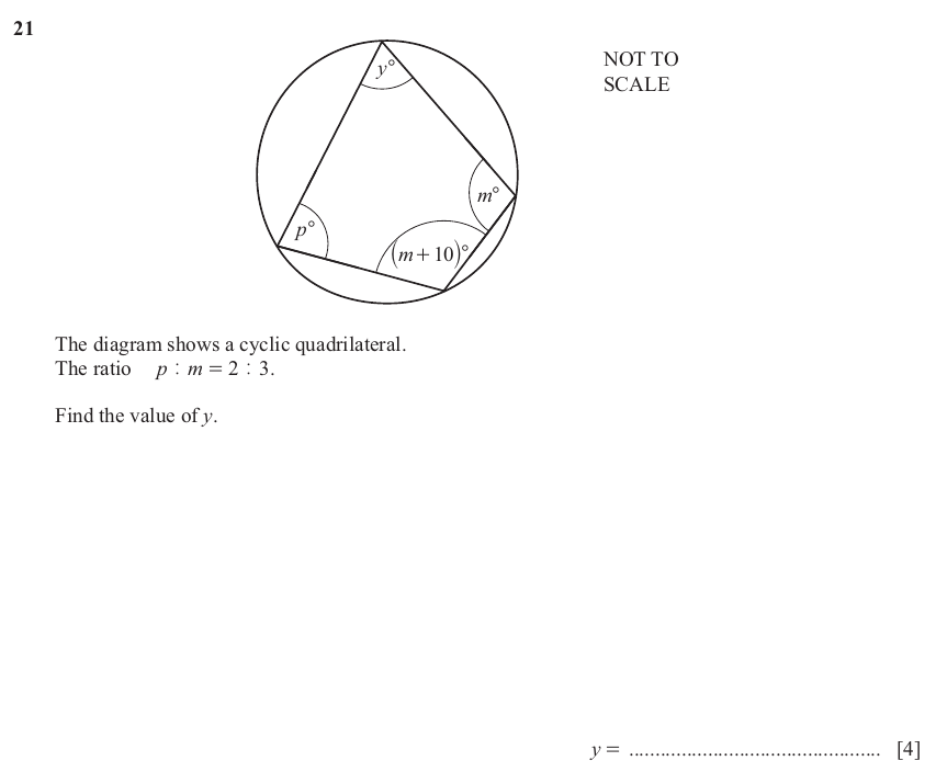 IGCSE Mathematics 0580 Oct/Nov 2025 Paper 23 Question 21 – Geometry, Angles using geometrical properties, 4 marks