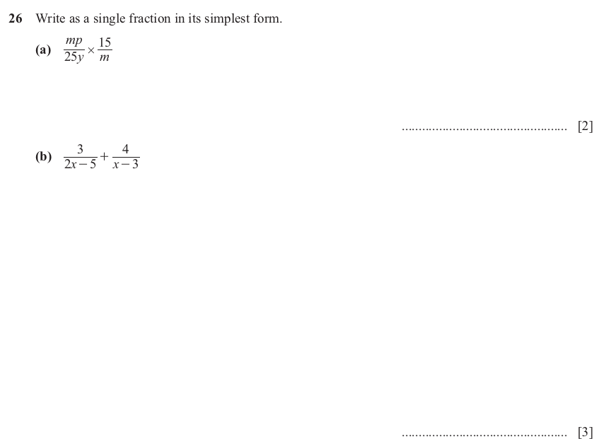 IGCSE 0580 Nov 2025 Paper 23 Question 26 — Fractions, decimals and percentages (Extended, 5 marks)
