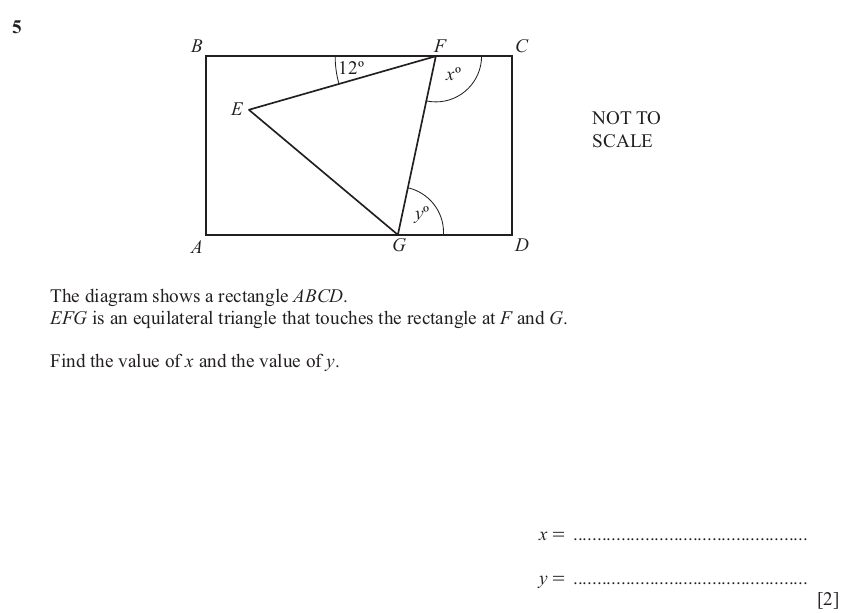 IGCSE Mathematics 0580 Oct/Nov 2025 Paper 23 Question 5 – Geometry, Geometrical terms and vocabulary, 2 marks