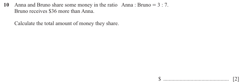 IGCSE 0580 Nov 2025 Paper 31 Question 10 — Ratio and proportion (Core, 2 marks)