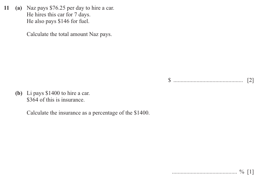 IGCSE Mathematics 0580 Oct/Nov 2025 Paper 31 Question 11 – Numbers, The four rules, 3 marks