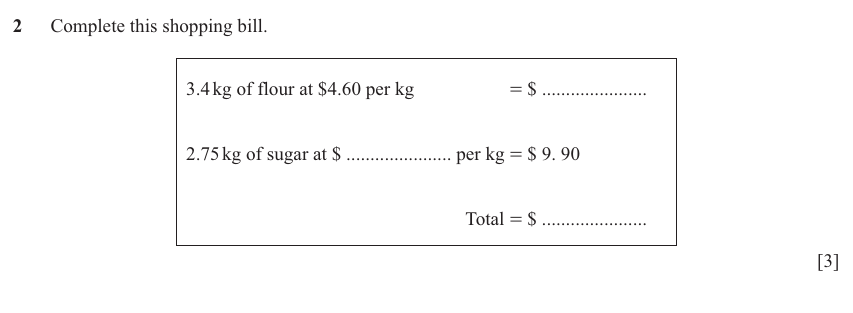 IGCSE Mathematics 0580 Oct/Nov 2025 Paper 31 Question 2 – Numbers, The four rules, 3 marks