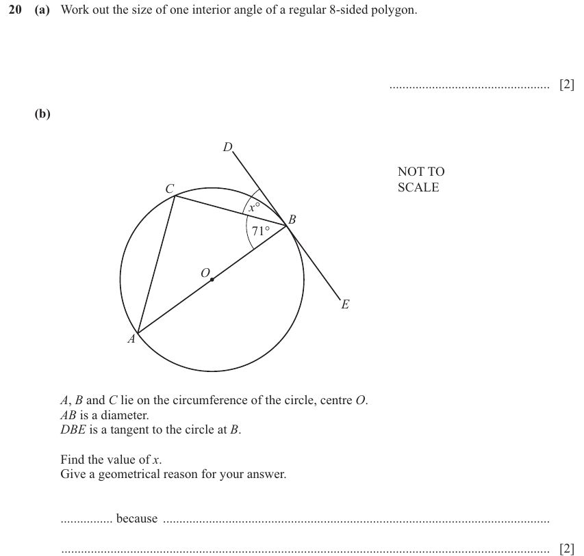 IGCSE Mathematics 0580 Oct/Nov 2025 Paper 31 Question 20 – Geometry, Geometrical terms and vocabulary, 4 marks
