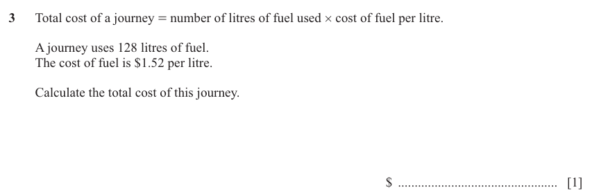 IGCSE Mathematics 0580 Oct/Nov 2025 Paper 31 Question 3 – Numbers, The four rules, 1 marks