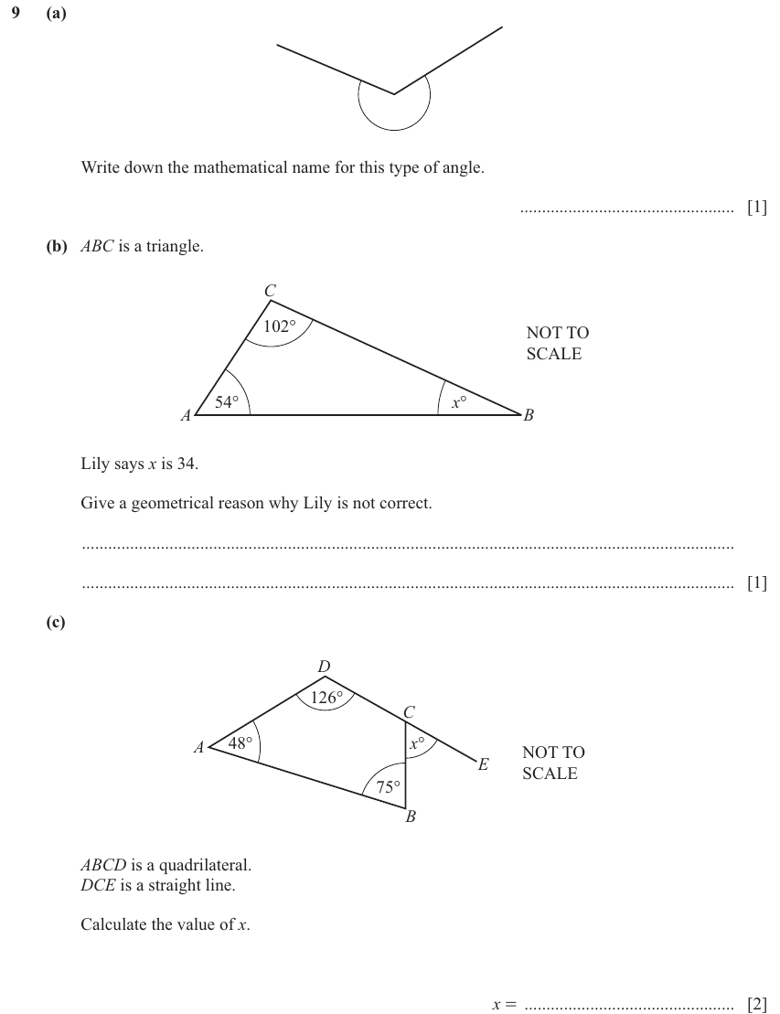 IGCSE Mathematics 0580 Oct/Nov 2025 Paper 31 Question 9 – Geometry, Geometrical terms and vocabulary, 4 marks