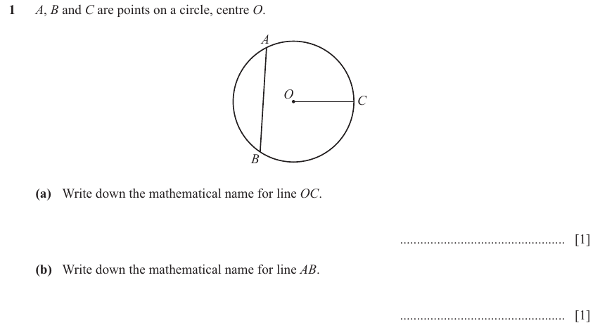 IGCSE Mathematics 0580 Oct/Nov 2025 Paper 32 Question 1 – Geometry, Angles using geometrical properties, 2 marks