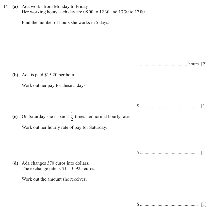 IGCSE Mathematics 0580 Oct/Nov 2025 Paper 32 Question 14 – Numbers, The four rules, 5 marks