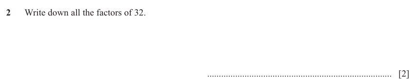 IGCSE Mathematics 0580 Oct/Nov 2025 Paper 32 Question 2 – Numbers, The four rules, 2 marks