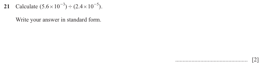 IGCSE 0580 Nov 2025 Paper 32 Question 21 — Indices (Core, 2 marks)