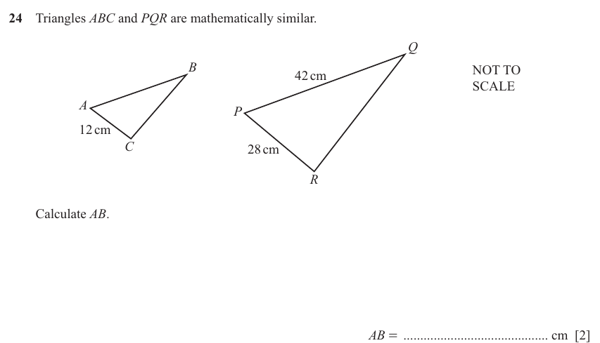 IGCSE 0580 Nov 2025 Paper 32 Question 24 — Vectors (basic) (Core, 2 marks)