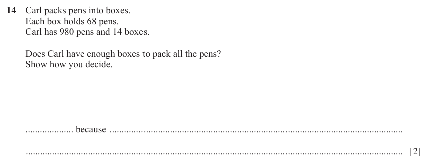 IGCSE Mathematics 0580 Oct/Nov 2025 Paper 33 Question 14 – Numbers, The four rules, 2 marks