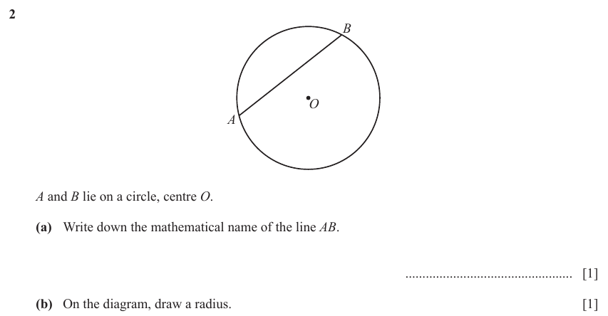 IGCSE Mathematics 0580 Oct/Nov 2025 Paper 33 Question 2 – Geometry, Angles using geometrical properties, 2 marks