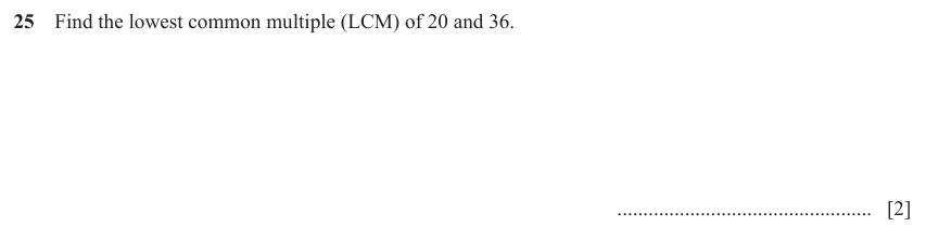 IGCSE Mathematics 0580 Oct/Nov 2025 Paper 33 Question 25 – Numbers, The four rules, 2 marks