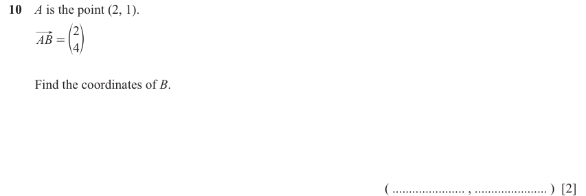 IGCSE Mathematics 0580 Oct/Nov 2025 Paper 41 Question 10 – Vectors, Vectors (basic), 2 marks