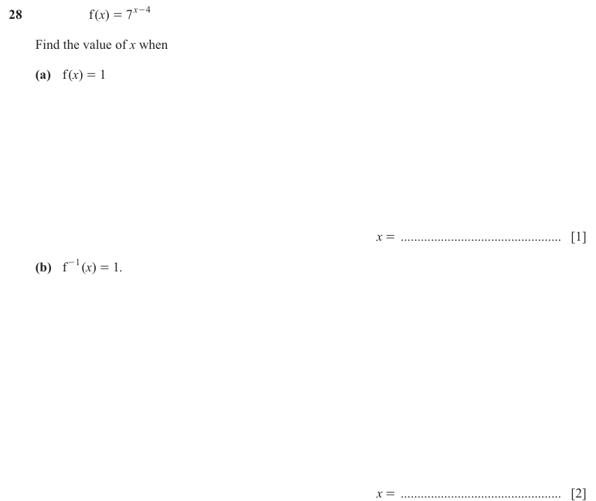 IGCSE Mathematics 0580 Oct/Nov 2025 Paper 41 Question 28 – Functions and Graphs, Graphs of functions, 3 marks