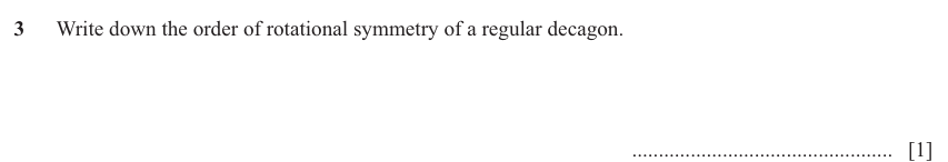 IGCSE 0580 Nov 2025 Paper 42 Question 3 — Symmetry (Extended, 1 marks)