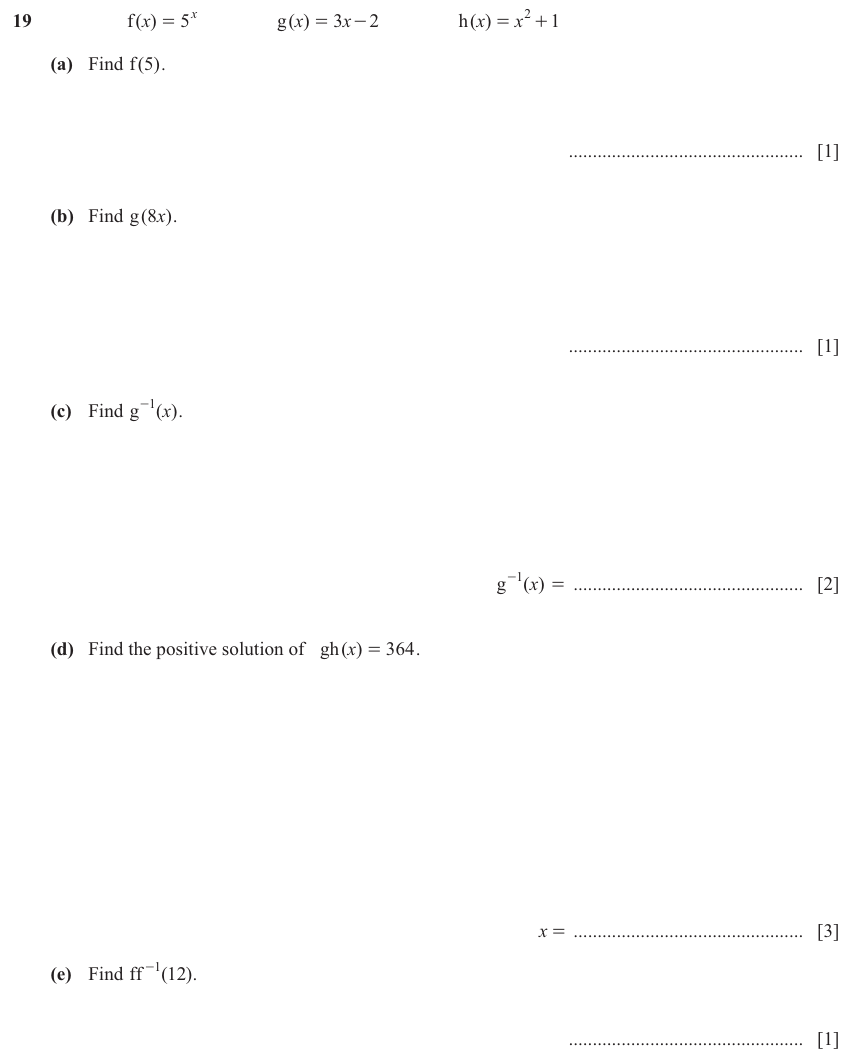 IGCSE 0580 Nov 2025 Paper 43 Question 19 — Graphs of functions (Extended, 8 marks)