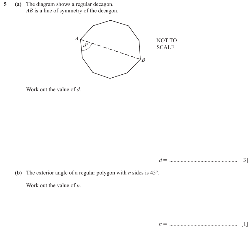 IGCSE 0580 Nov 2025 Paper 43 Question 5 — Symmetry (Extended, 4 marks)