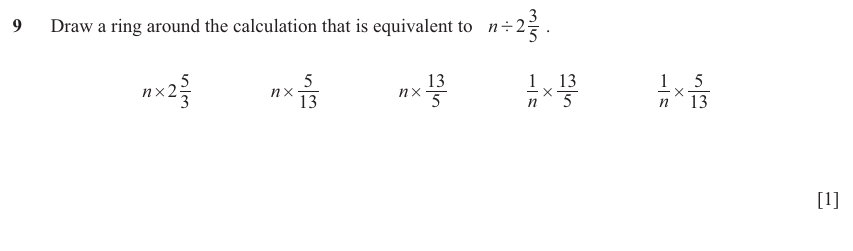 IGCSE Mathematics 0580 Oct/Nov 2025 Paper 43 Question 9 – Numbers, The four rules, 1 marks